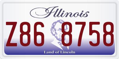 IL license plate Z868758