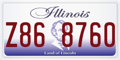 IL license plate Z868760