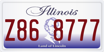 IL license plate Z868777