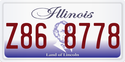 IL license plate Z868778