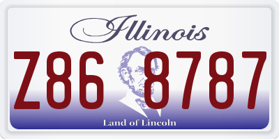 IL license plate Z868787