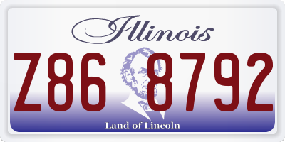IL license plate Z868792