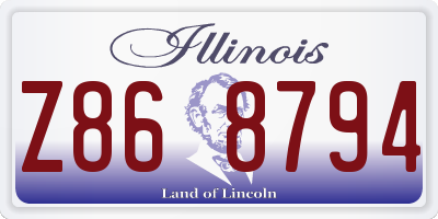 IL license plate Z868794