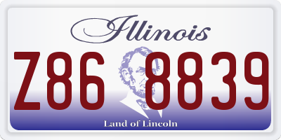 IL license plate Z868839