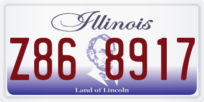 IL license plate Z868917