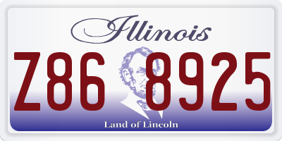 IL license plate Z868925