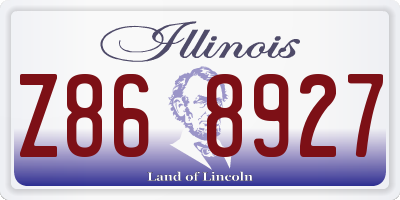 IL license plate Z868927