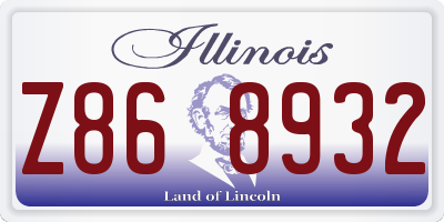 IL license plate Z868932