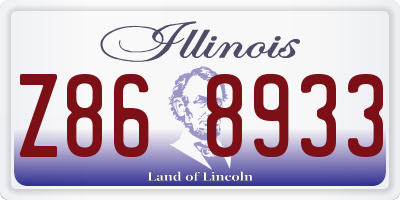 IL license plate Z868933