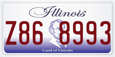 IL license plate Z868993