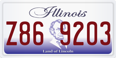 IL license plate Z869203