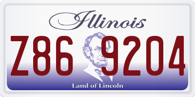 IL license plate Z869204