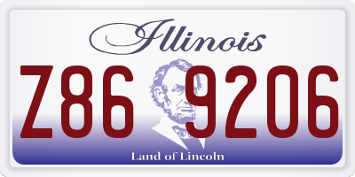 IL license plate Z869206