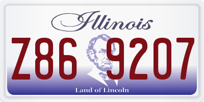 IL license plate Z869207