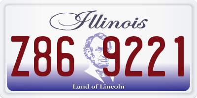 IL license plate Z869221