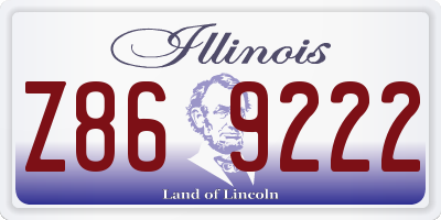 IL license plate Z869222