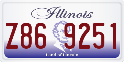 IL license plate Z869251