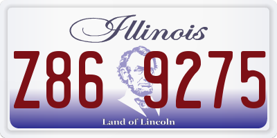 IL license plate Z869275