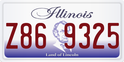 IL license plate Z869325