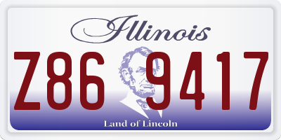 IL license plate Z869417