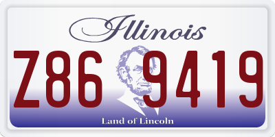 IL license plate Z869419