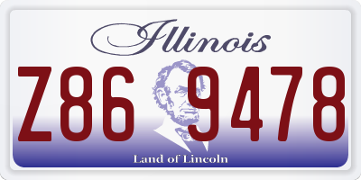 IL license plate Z869478