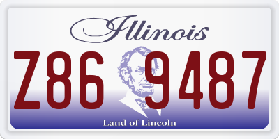 IL license plate Z869487