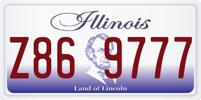 IL license plate Z869777