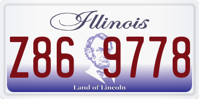IL license plate Z869778