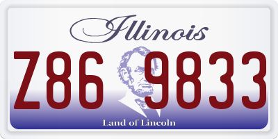 IL license plate Z869833