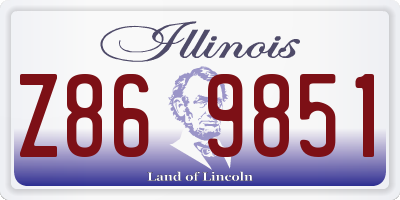 IL license plate Z869851