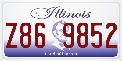 IL license plate Z869852