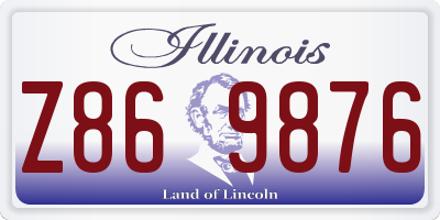 IL license plate Z869876