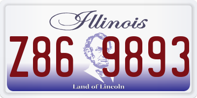 IL license plate Z869893