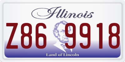 IL license plate Z869918