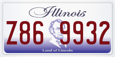 IL license plate Z869932