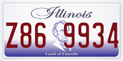 IL license plate Z869934