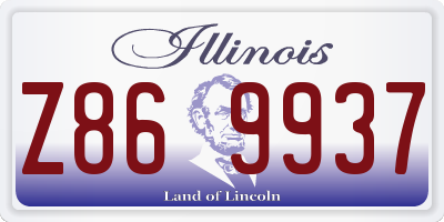 IL license plate Z869937