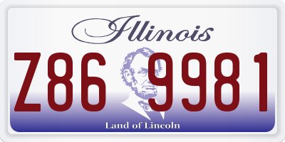 IL license plate Z869981