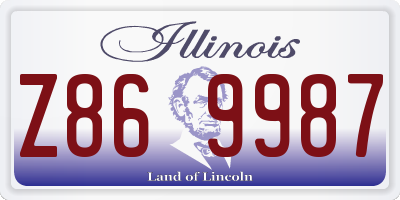 IL license plate Z869987