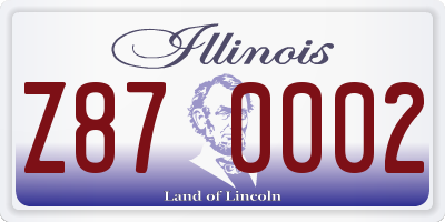 IL license plate Z870002