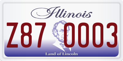 IL license plate Z870003