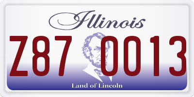 IL license plate Z870013