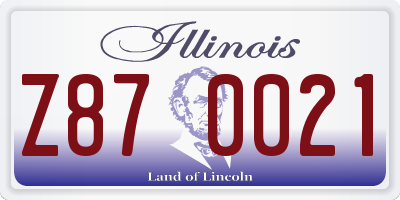 IL license plate Z870021