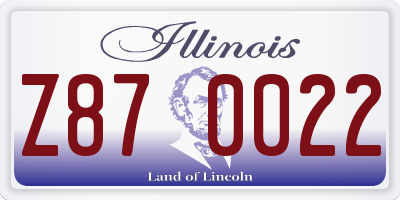 IL license plate Z870022