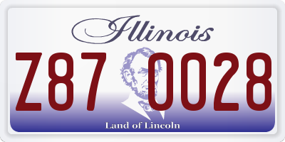 IL license plate Z870028