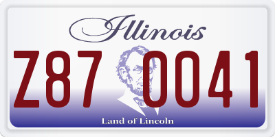 IL license plate Z870041