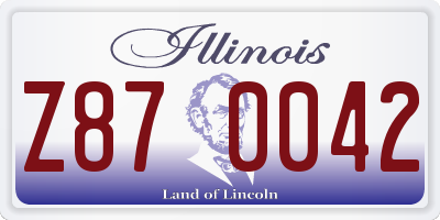IL license plate Z870042