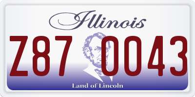 IL license plate Z870043