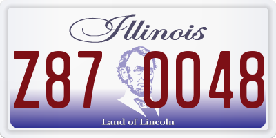 IL license plate Z870048